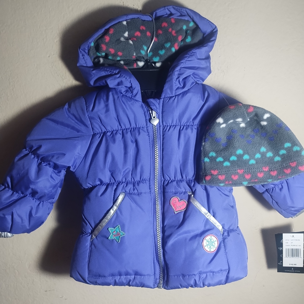 New London Fog Jacket Kids 2T Quilted Puffer Warm Winter Jacket